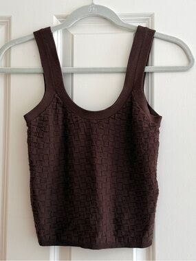 Abercrombie & Fitch Dark Brown Textured Scoop Tank size extra small